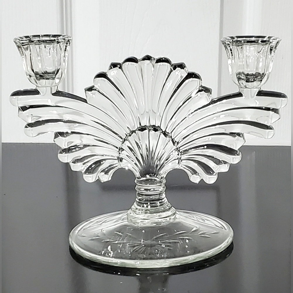 (2) 1930s "Pattern 221-2/Maya" 2 Light Candlesticks ✨️by Paden City Glass EUC - Picture 4 of 9
